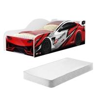 Cama Solteiro Carro Vermelho Power Com Colchão - 1