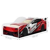 Cama Solteiro Carro Vermelho Power Com Colchão - 3