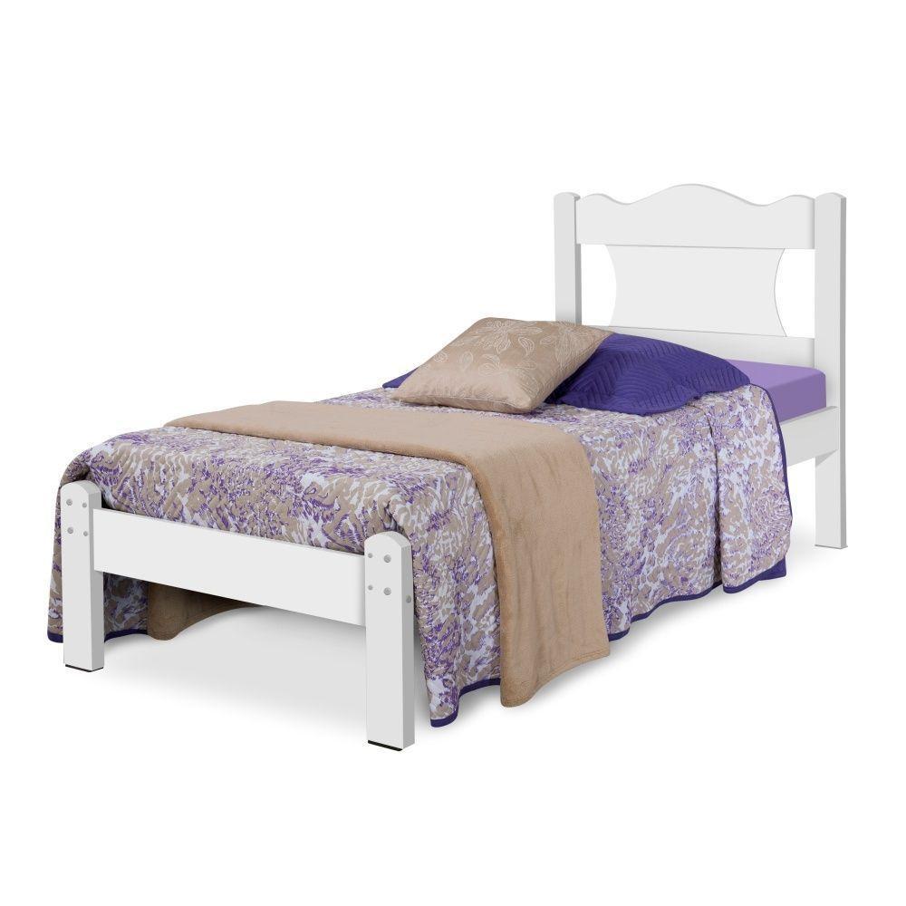 Cama Solteiro Virgil Branco Com Colchão - 3