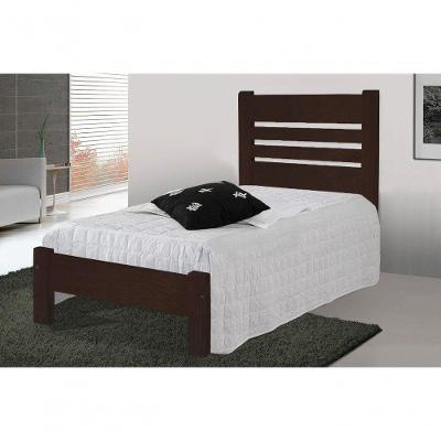 Cama de Solteiro Moscou de Madeira Angelim Tabaco
