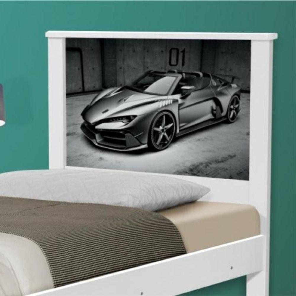 Cama Solteiro Carro Sport Chumbo Com Colchão - 3