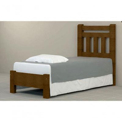 Cama de Solteiro Tokio de Madeira Angelim Imbuia