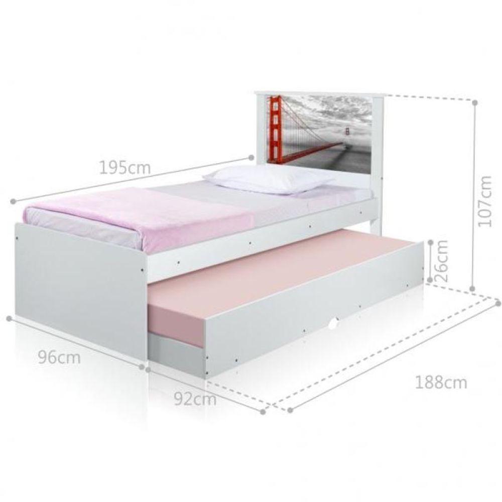 Cama Bibox Solteiro Cidade San Francisco Com Colchões - 3