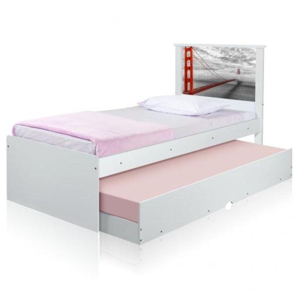 Cama Bibox Solteiro Cidade San Francisco Com Colchões - 4