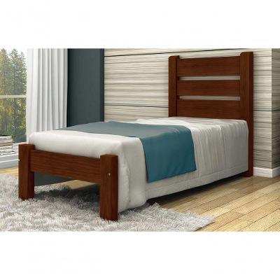 Cama de Solteiro Berlim de Madeira Angelim Castanho