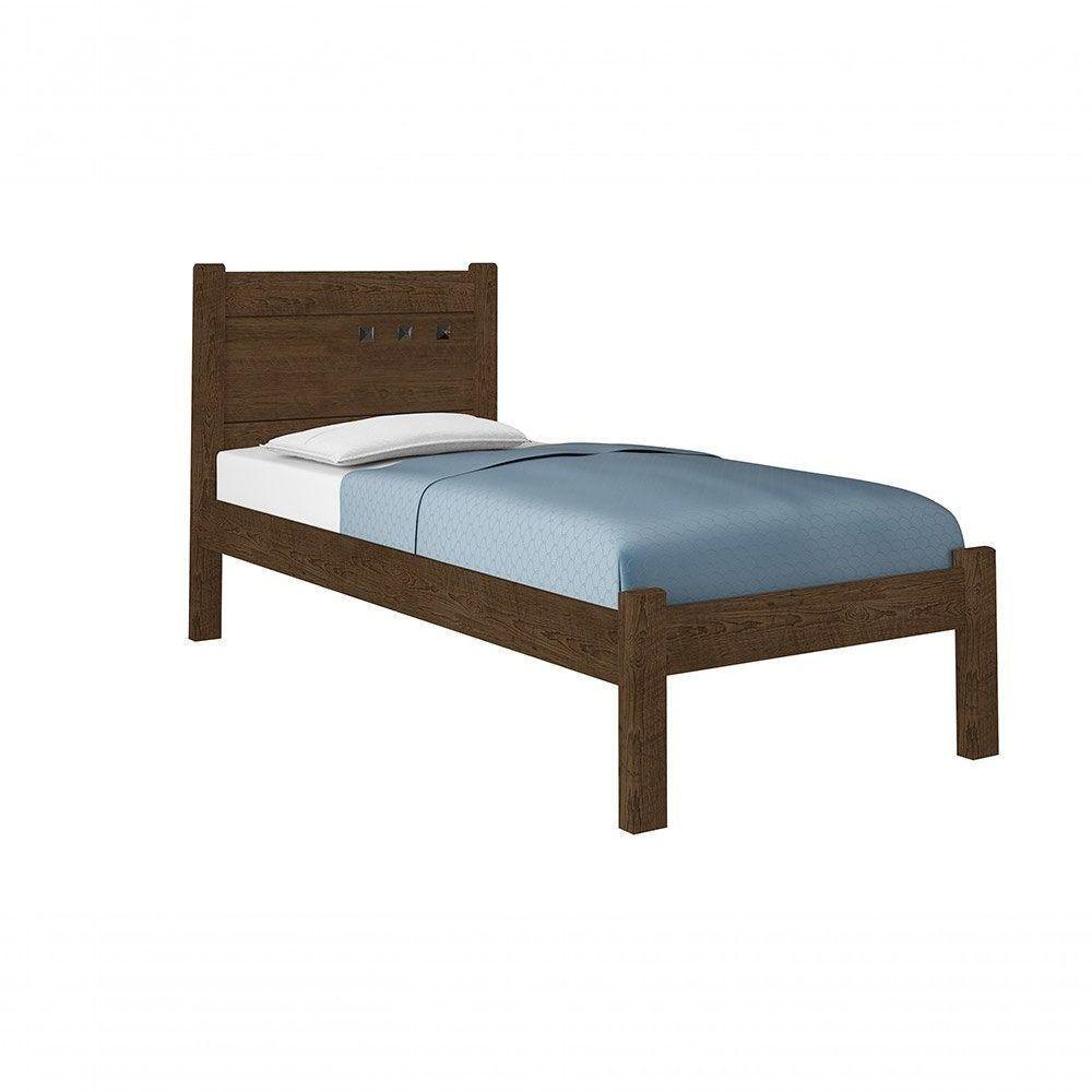 Cama Solteiro Paola Ii Malbec Com Colchão Framar Móveis - 3