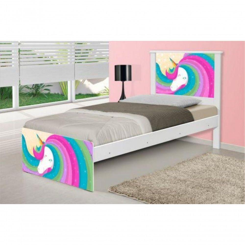 Cama Juvenil Barcelona Unicórnio Arco íris Com Colchão - 1
