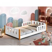 Cama Montessoriana Infantil Com Grade Branco Com Colchão - 1