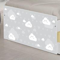 Cama Solteiro Nuvem Cinza Menino E Menina Auxiliar E Colchão - 3