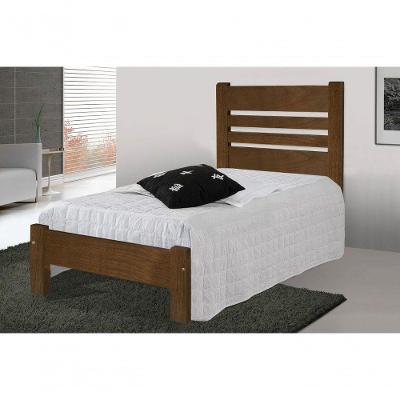 Cama de Solteiro Moscou de Madeira Angelim Imbuia