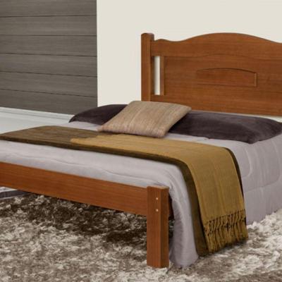 Cama de Casal Paris de Madeira Maciça Tauari Castanho