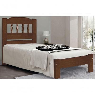 Cama de Solteiro Viena de Madeira Angelim Castanho