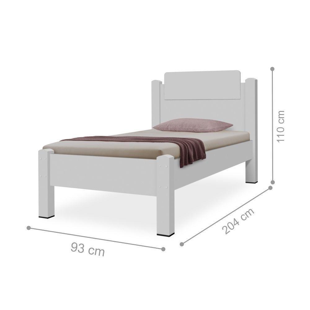 Cama Solteiro Pedro Branco Com Colchão - 4