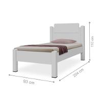 Cama Solteiro Pedro Branco Com Colchão