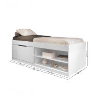 Cama Com Sapateira Solteiro 0,88 Branco - 2