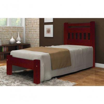 Cama de Solteiro Mônaco de Madeira Angelim Mogno