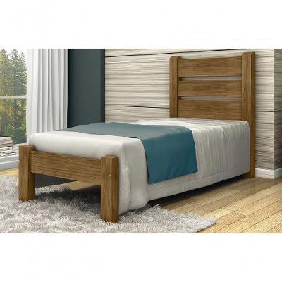 Cama de Solteiro Berlim de Madeira Angelim Imbuia