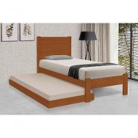 Cama de Solteiro Lara c/ Cama Auxiliar Madeira Maciça Pinus - 1