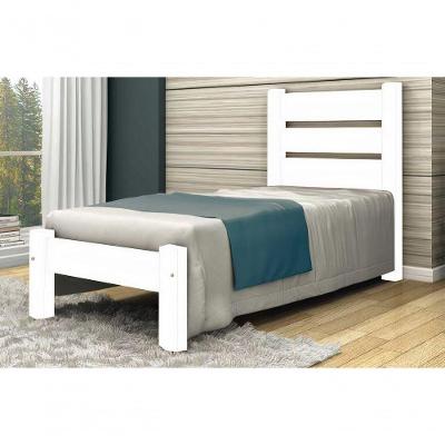 Cama de Solteiro Berlim de Madeira Angelim Branco