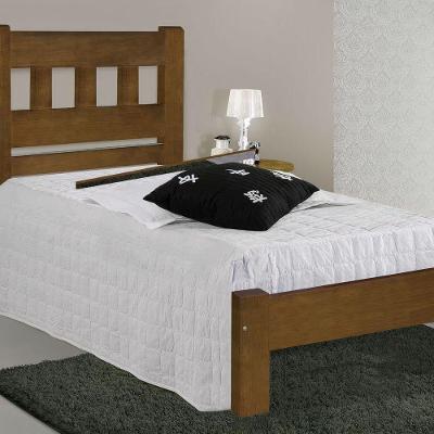 Cama de Solteiro Marrocos de Madeira Angelim Imbuia