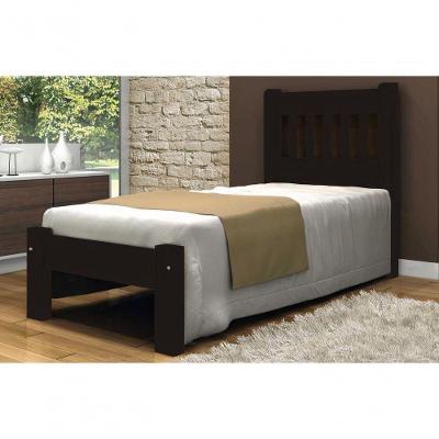 Cama de Solteiro Lisboa de Madeira Angelim Tabaco