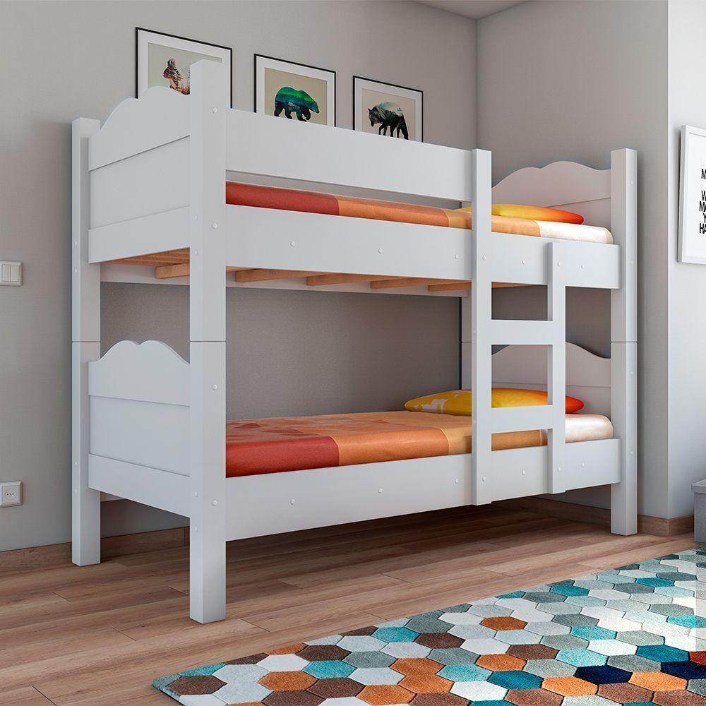 Beliche Multifuncional Que Vira 2 Camas Madrid Com Grades De Proteção Branco - Cor: Branco - 1