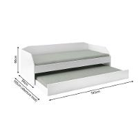 Bicama Solteiro Duo Com Cama Auxiliar Em Mdf Premium Branco - Cor: Branco - 2
