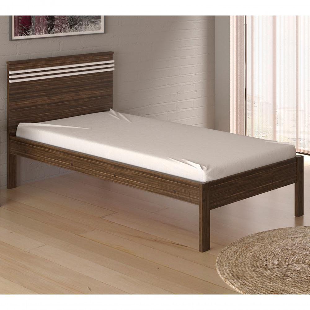 Cama Solteiro Com Auxiliarcm8010cm8008 Qt9 Nogal Branco - 2