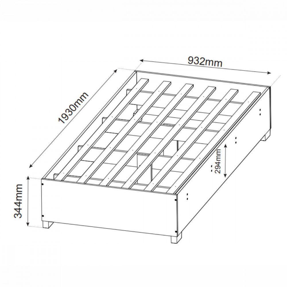 Base Cama Box Solteiro Imperatriz Com Pés Branco Viero - 3