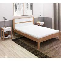 Cama Casal Cm8005 E 02 Mesas De Cabeceira Az1016 Qt3 Amendoa Branco Tecno Mobili Amendoa Branco - 1