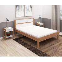 Cama Casal Cm8005 E 02 Mesas De Cabeceira Az1016 Qt3 Amendoa Branco Tecno Mobili Amendoa Branco - 3