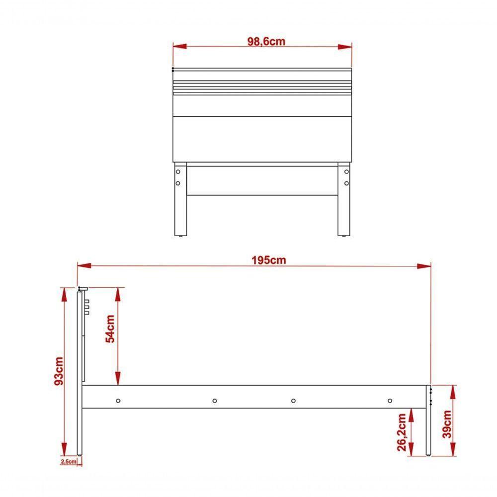 Cama Solteiro C/ Auxiliar Qt9 Amendoa Branco Amendoa Branco - 6