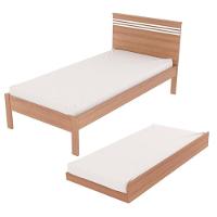 Cama Solteiro C/ Auxiliar Qt9 Amendoa Branco Amendoa Branco - 1