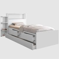 Bicama Solteiro Com Baú E Nicho Branco - 1