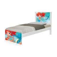 Cama Solteiro Adesivada Sereia Ruiva Com Colchão - 5