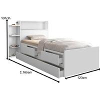 Cama Isa Solteiro 0,88cm C/ Cama Auxiliar Branco C/ Colchões - 2