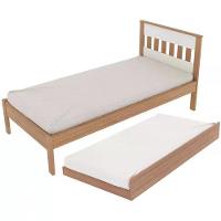 Cama Solteiro Com Auxiliar Cm8006 Cm8008 Qt8 Amendoa Branco Tecno Mobili Amendoa Branco - 1