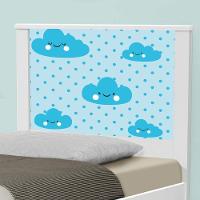 Cama Solteiro Adesivada Nuvem Menino Com Colchão - 3