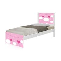 Cama Solteiro Adesivada Nuvens Menina Com Colchão - 5