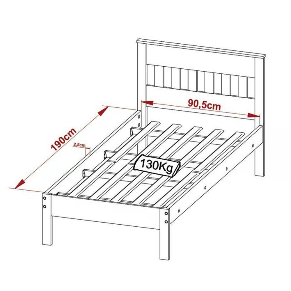 Cama Solteiro Cm8006 E Mesa De Cabeceira Az1016 Qt5 Amendoa Branco Tecno Mobili Amendoa Branco - 8