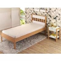 Cama Solteiro Cm8006 E Mesa De Cabeceira Az1016 Qt5 Amendoa Branco Tecno Mobili Amendoa Branco - 1