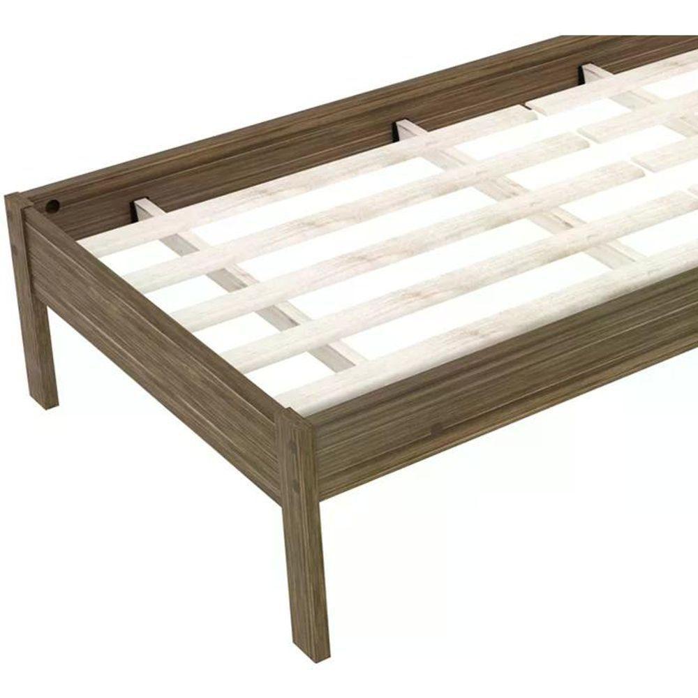 Cama Solteiro Com Auxiliar Cm8006 Cm8008 Qt8 Nogal Branco Tecno Mobili Nogal Branco - 2