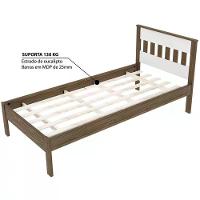 Cama Solteiro Com Auxiliar Cm8006 Cm8008 Qt8 Nogal Branco Tecno Mobili Nogal Branco