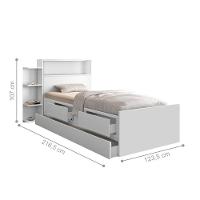 Bicama Baú Solteiro Com Nicho Secret Branco