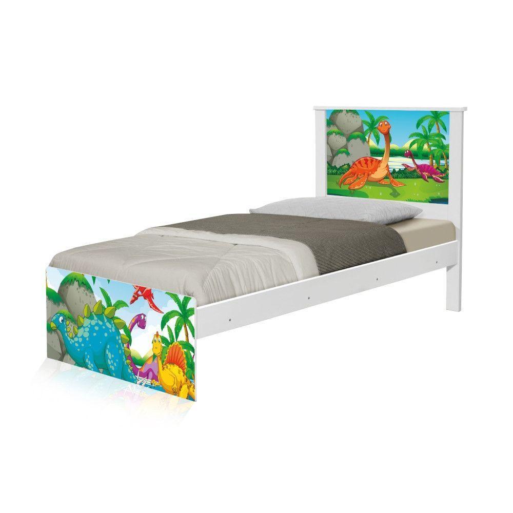 Cama Solteiro Adesivada Dinossauros No Lago Com Colchão - 5