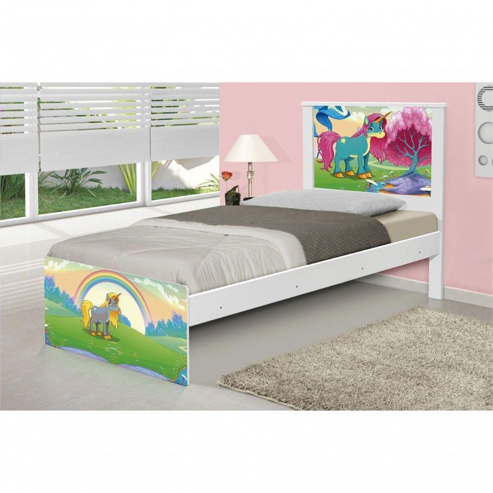 Cama Solteiro Unicórnio Feliz Com Colchão - 1