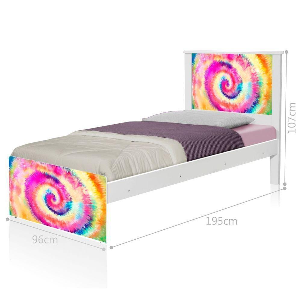Cama Tie Dye Solteiro Com Colchão - 4