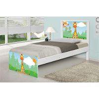 Cama Solteiro Adesivada Safari Girafa Com Colchão - 1