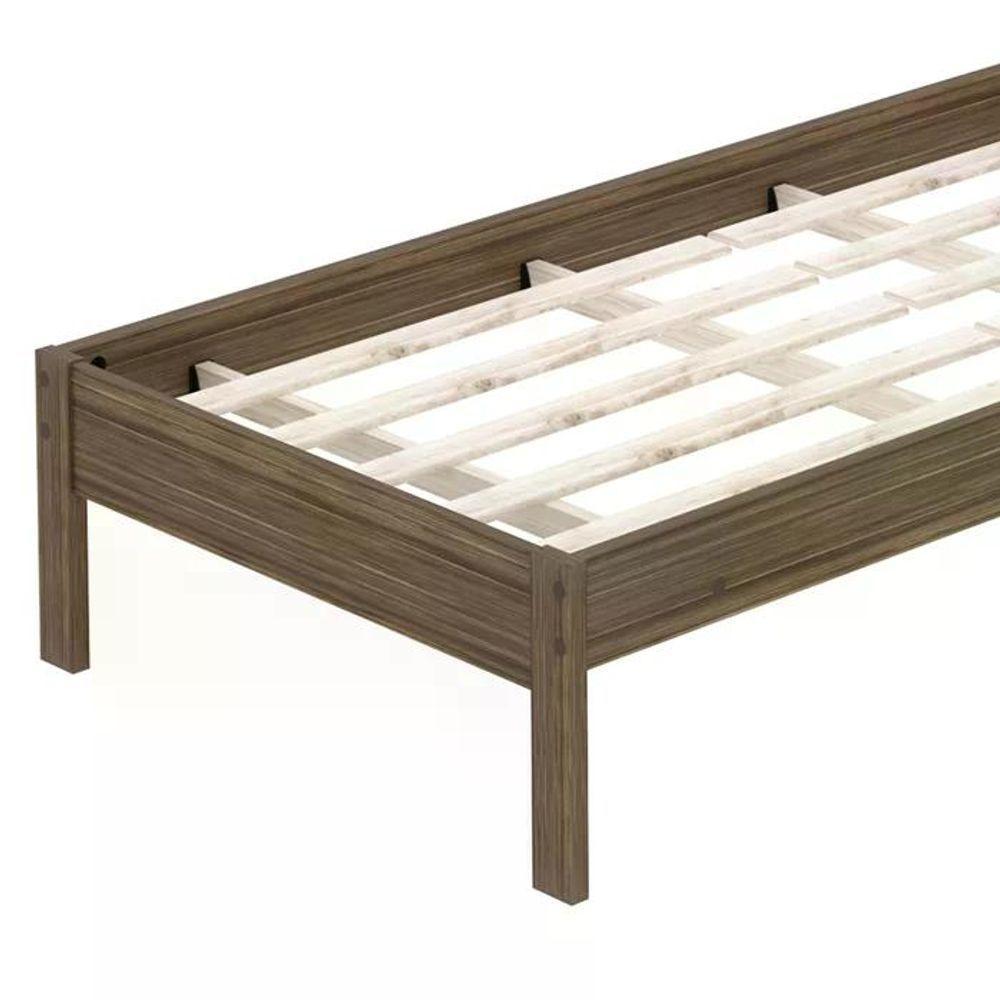 Cama Solteiro Com Auxiliar Cm8004 Cm8008 Qt7 Nogal Branco Tecno Mobili Nogal Branco - 3