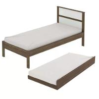 Cama Solteiro Com Auxiliar Cm8004 Cm8008 Qt7 Nogal Branco Tecno Mobili Nogal Branco - 1